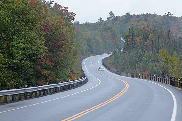 Approaching the West Gate of Algonquin Park on September 18, 2023