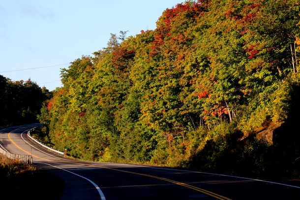 Algonquin Park fall colour on September 20 near the West Gate