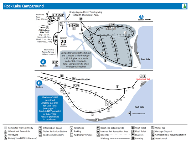 Rock Lake Campground Map, Algonquin Park