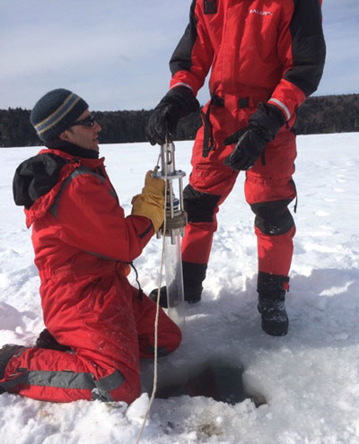 Sediment Coring on Dickson Lake