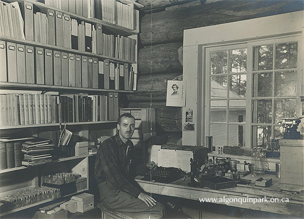 Image: D.A. MacLulich pictured sitting in the Ontario Fisheries Research Laboratory, at Lake Opeongo, 1938. APPAC, 1977.9.229. Donated from the Collection of Dr. Duncan A. MacLulich by daughter M.A. Capstick