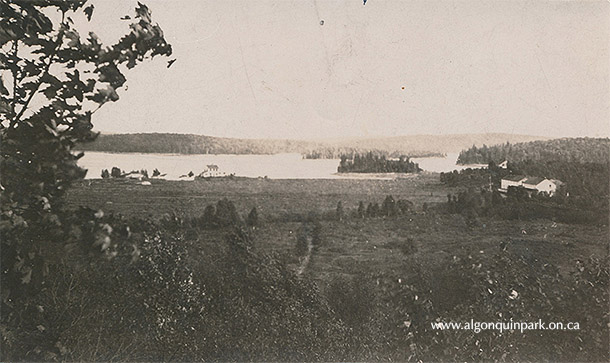 Image: View of Mowat and Canoe Lake from the cemetery, c. 1910s. APPAC, 1995.1.3, Harry and Adele Ebbs. 