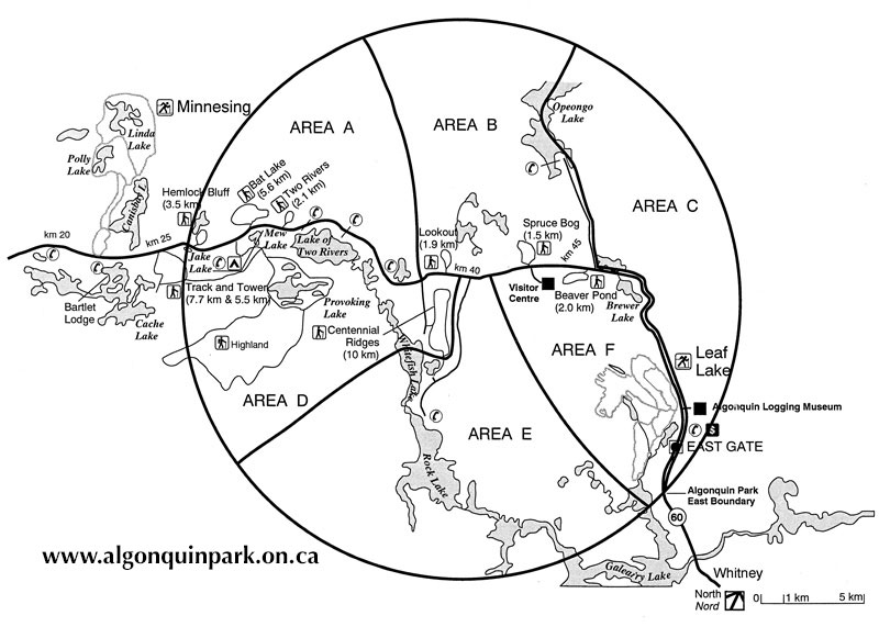 Algonquin Park Christmas Bird Count Circle Map