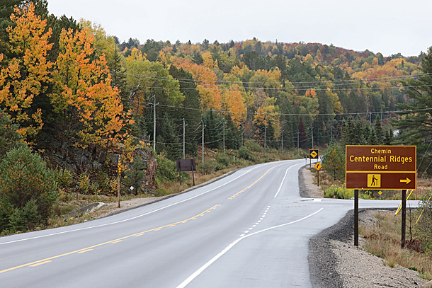Highway 60 at km 38 in Algonquin Park on October 2, 2020