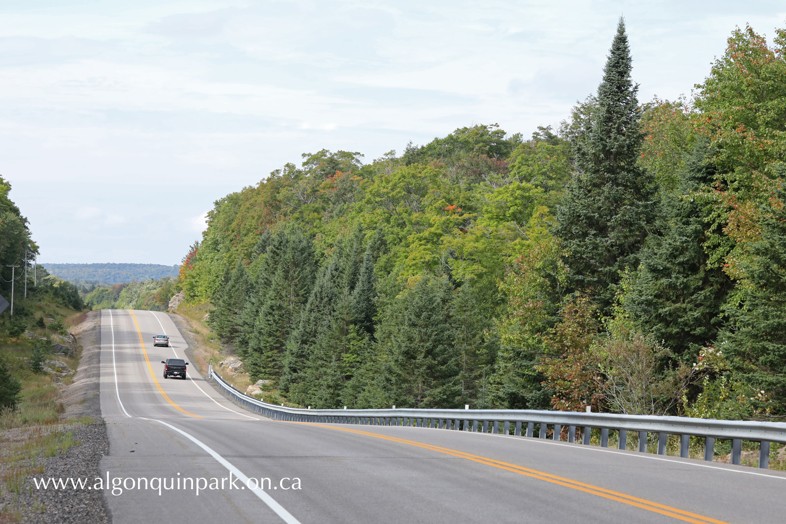 Highway 60 at km 26 in Algonquin Park on September 12, 2022 