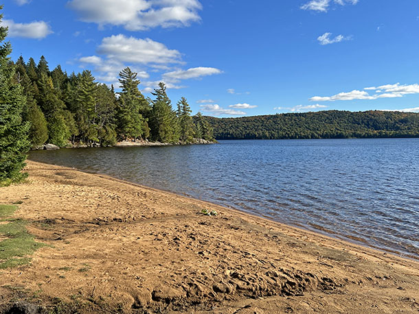 At Lake of Two Rivers Picnic Ground and Beach in Algonquin Park on September 23, 2022. (click to enlarge). 