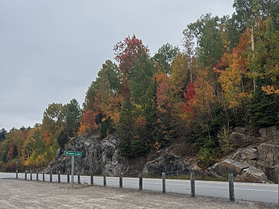 At Brewer Lake and Highway 60 in Algonquin Park on September 25, 2025