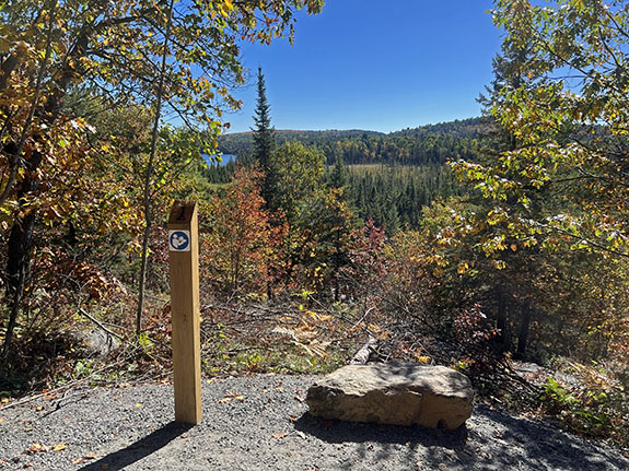 At post 1 along the Fork Lake Trail in Algonquin Park on September 28, 2025 (click to enlarge).
