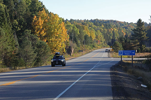At km 38 of Highway 60 in Algonquin Park on October 1, 2025