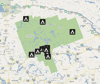 Developed Campground Location Map