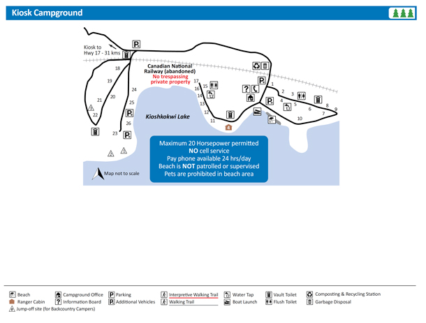Kiosk Campground Map, Algonquin Park