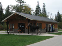Rock Lake Campground Office (and Moose)