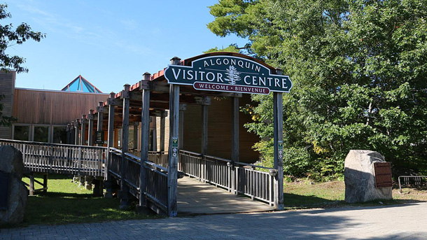 Algonquin Park Visitor Centre Entrance in Algonquin Park, Ontario, Canada